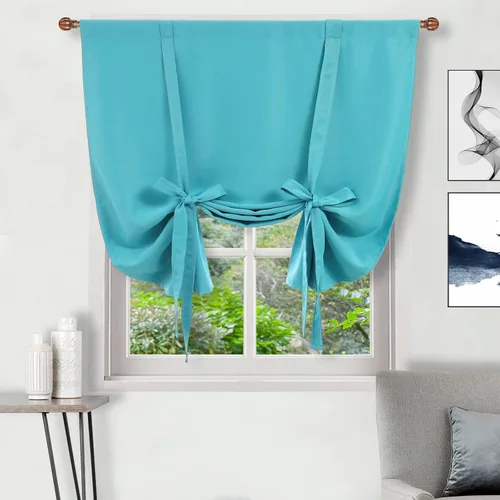 Miniatura 75 de DWCN Cortinas Opacas - Persiana Enrollable con Lazos para Ventana, Aislamiento Térmico, Oscurecimiento de Habitación, Cortinas con Bolsillo