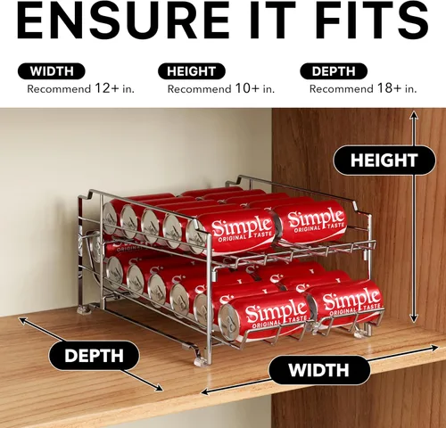 Miniatura 3 de Simple Houseware Dispensador de latas de carga frontal de doble fila, cromado