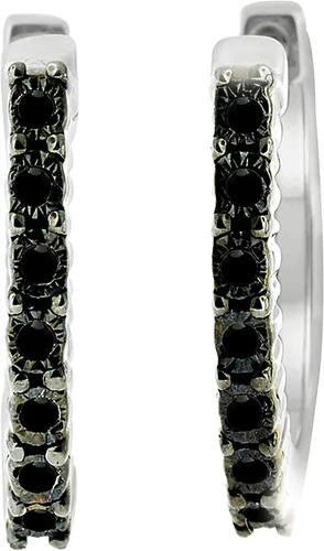 Miniatura 4 de Hdiamonds Pendientes de aro de plata de ley con diamantes