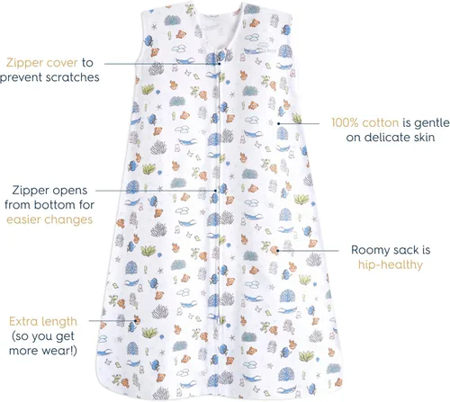 Miniatura 3 de HALO Sleepsack, 100% Cotton Wearable Blanket, Swaddle Transition Sleeping Bag, TOG 0.5
