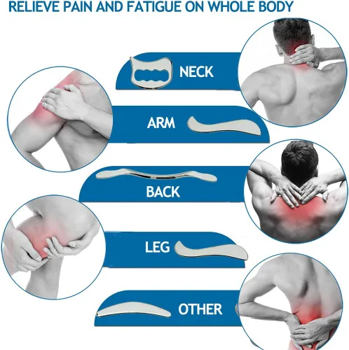 Miniatura 3 de Acero inoxidable Gua Sha Scraping Herramientas IASTM Herramientas Gran herramienta de movilización de tejidos blandos