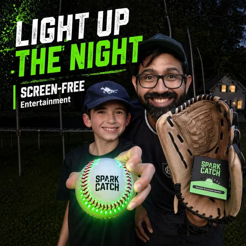 Miniatura 5 de SPARK CATCH Béisbol iluminado, béisbol que brilla en la oscuridad, accesorios de equipo deportivo, regalos para niños de 8, 9, 10, 11, 12, 13, 14