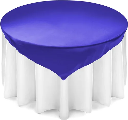 Miniatura 6 de Lann's Linens – Cubierta de mantel, cuadrada, de satén, 72 pulgadas, cubierta de mesa, Satin, Negro, 72" x 72