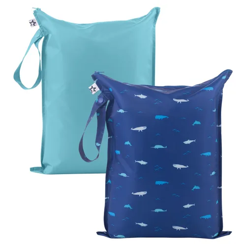 Miniatura 38 de Tiny Twinkle Bolsas Húmedas a Prueba de Desorden Paquete de 2 Bolsas Húmedas Reutilizables e Impermeables para Trajes de Baño Ropa de Bebé