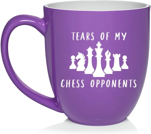 Miniatura 15 de Daylor Taza de café de cerámica con diseño de los oponentes de las lágrimas de mi ajedrez, regalo para ella, él, amigo, compañero de trabajo