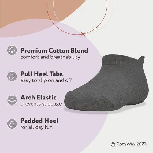 Miniatura 17 de CozyWay Baby & Toddler Socks Ankle Comfy Cotton Socks For Girls and Boys No Show Infant - 12 Pack
