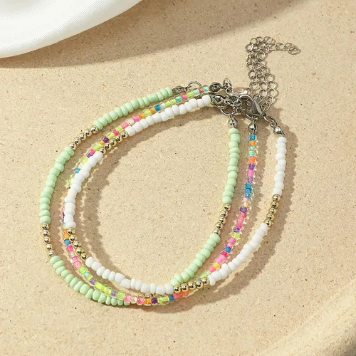 Miniatura 6 de Tobillera de concha para mujer, tobillera ajustable con cuentas trenzadas, joyería de pie, regalos para niñas