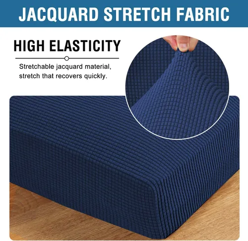 Miniatura 4 de H.VERSAILTEX Fundas de sofá de asiento individual súper elásticas, juegos de fundas de sofá con tela jacquard gruesa texturizada de sarga
