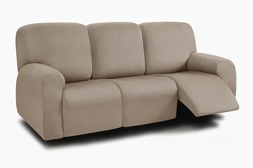 Miniatura 26 de ULTICOR Fundas para Sofá Reclinable de 8 Piezas, Fundas Elásticas de Hilo Teñido para Sofá Reclinable de 3 Cojines, Fundas Deslizables para Sofá