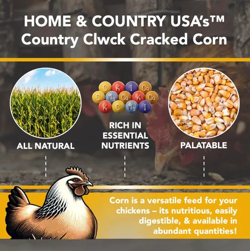 Miniatura 3 de Home and Country USA Country Clwck - Maíz agrietado para pollos, ciervos, pájaros y muchos más vida silvestre. (50 libras)