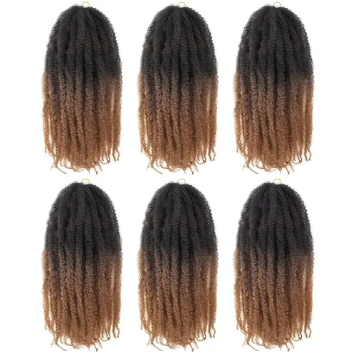Miniatura 17 de ToyoTress Bob Marley Twist Hair - 8 Pulgadas Paquete de 6 Cabello Marley Negro Corto Para Locs Falsos, Extensiones de Cabello Rizado Afro Kinky