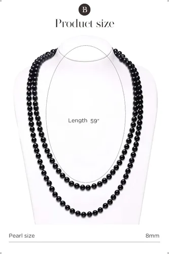 Miniatura 20 de BABEYOND - Collar de perlas sintéticas estilo art deco de la década de 1920, collar de perlas largas para fiesta de disfraces de estilo Gatsby