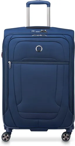 DELSEY PARIS Helium DLX Softside - Maleta expandible con ruedas giratorias, azul marino, a cuadros, mediano de 25 pulgadas