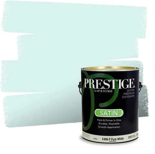 Miniatura 1351 de Pintura Exterior + imprimación PRESTIGE, todo-en-uno, 1 galón, acabado mate, color comparable al Valspar* Royal Gray* VS151-Gris real