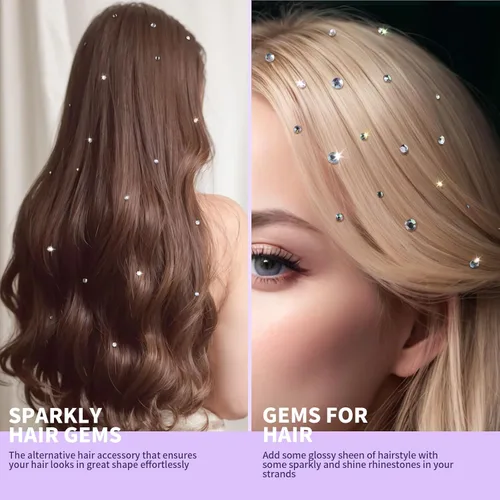 Miniatura 4 de Teenitor Gemas para Rostro Maquillaje Diamantes de Imitación Pegatinas Autoadhesivas, 650 Piezas Joyas para Ojos de Maquillaje para Festivales