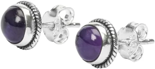 Miniatura 3 de Pendientes de tuerca con gemas, plata de ley 925, aretes de 6 mm redondos para niñas y mujeres, regalo
