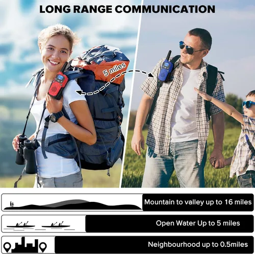 Miniatura 5 de Walkie Talkies para adultos, radio bidireccional de largo alcance WokTok para camping, senderismo, accesorios de senderismo, equipo de campamento