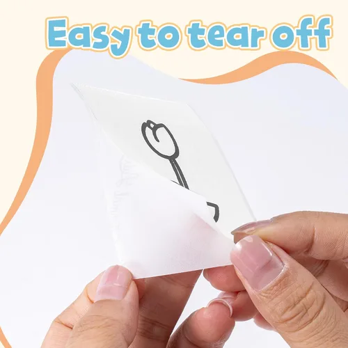 Miniatura 4 de Phomemo Papel adhesivo - para impresora T02/T02Pro/Q02E/M02X/Y02C/Q02 Mini, papel adhesivo térmico blanco para notas de estudio, fotos, DIY