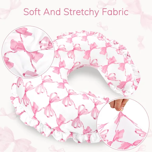 Miniatura 5 de Funda de almohada de lactancia con volantes, funda extraíble para almohadas de lactancia, ultra suave y transpirable, con diseño moderno de encaje