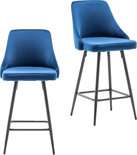 Miniatura 6 de BTEXPERT Juego de 2 sillas de bar de comedor tapizadas de alta calidad de 25 pulgadas de altura, taburetes de bar con respaldo alto, taburetes