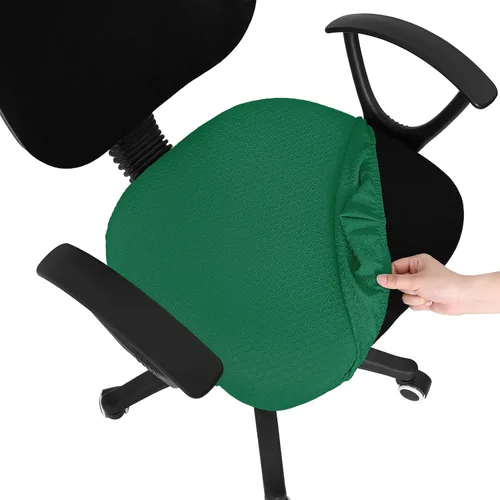 Miniatura 23 de Smiry - Fundas de asiento elásticas para silla de oficina con diseño jacquard, desmontables, lavables, antipolvo, protectores para cojines de silla