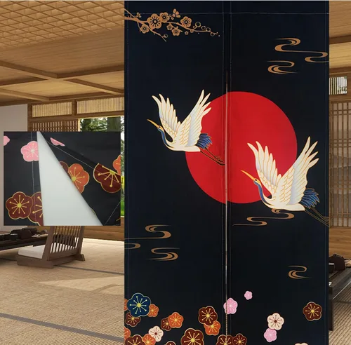 Miniatura 9 de LIGICKY Cortinas Noren estilo japonés para puerta, gruesas, largas, impresas, tapices colgantes para decoración del hogar, 33.5 x 47.2 pulgadas