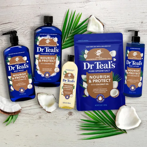 Miniatura 8 de Dr. Teal - Sal pura de Epsom remojada, nutre y protege con aceite de coco, 3 libras (el embalaje puede variar)
