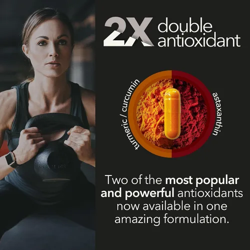 Miniatura 3 de Astaxantina orgánica 12 mg más cúrcuma 1500 mg, extracto de pimienta negra, alta absorción, ojos, corazón, piel, articulaciones, vegano, sin gluten