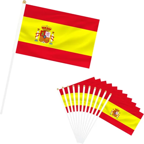 Miniatura 14 de Paquete de 50 mini banderas de mano del Reino Unido, pequeñas banderas británicas con poste, banderas de país internacional, eventos de festivales
