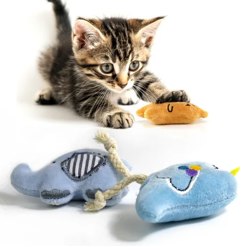Miniatura 7 de Juguetes interactivos para gatos, juguete interactivo para gatos de interior, suave y duradero, con sonido arrugado, juguete masticable para 001