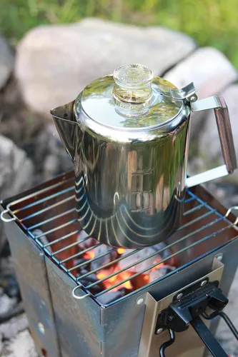 Miniatura 8 de Fox Run Rapid Brew - Percolador de café para estufa de acero inoxidable, 2-6 tazas