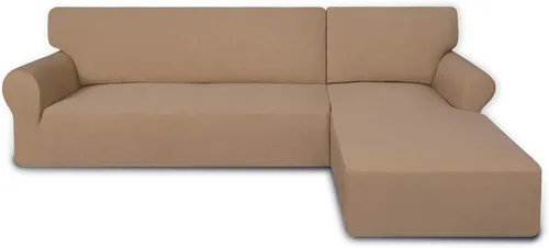 Miniatura 27 de PureFit - Fundas superelásticas para sofá modular en L, 2 fundas de elastano antideslizantes con borde elástico, ideal para niños y mascotas