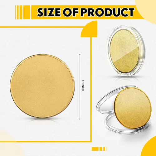 Miniatura 2 de Yinkin 30 monedas de desafío en blanco para grabar espacios en blanco, bordes roscados de 1.575 in con caja de protección acrílica, moneda