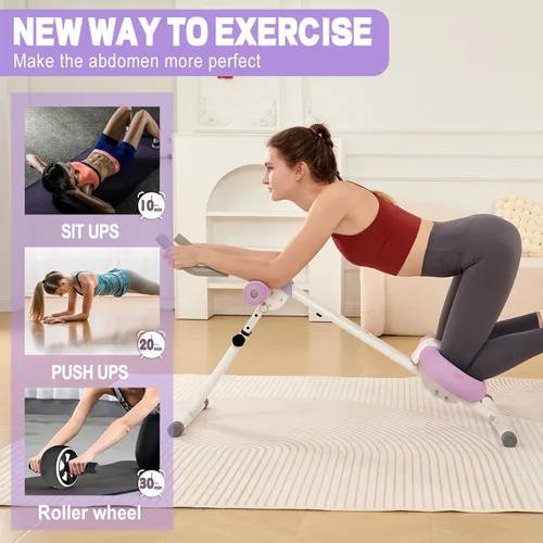 Miniatura 3 de Equipo de entrenamiento abdominal, máquina de abdominales, rodillo abdominal para hombres y mujeres, entrenamiento de ejercicio abdominal