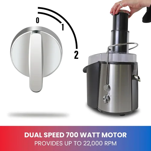 Miniatura 6 de Total Chef - Exprimidor de prensa en frío – Exprimidor de masticación lenta de 2 velocidades para verduras y frutas, extractor de jugo de alto