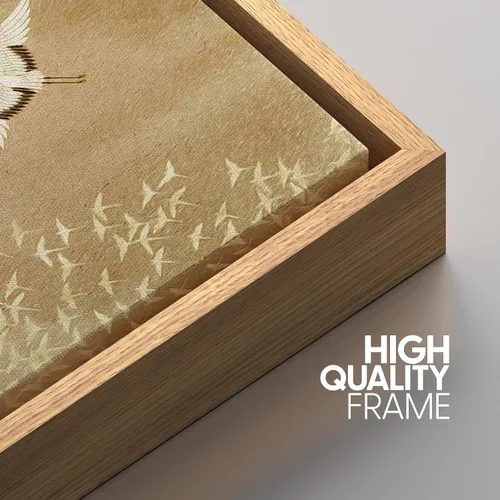 Miniatura 5 de NWT Impresión en lienzo enmarcado para pared, acuarela, grullas, pájaros volando, naturaleza salvaje, ilustraciones de arte moderno decorativo