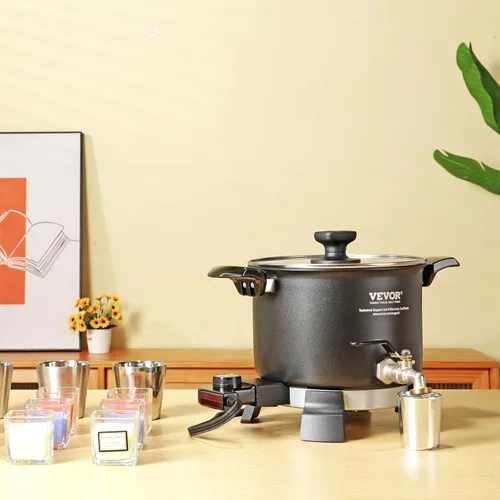 Miniatura 8 de VEVOR Derretidor de cera de 5 litros para hacer velas, olla eléctrica grande para derretir cera con boquilla fácil de verter, control de temperatura