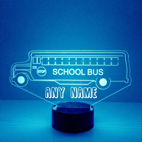 Miniatura 2 de Lámpara de señal de autobús escolar LED personalizada con luz nocturna y control remoto, pantalla iluminada con nombre o imagen personalizada