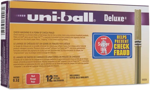 Miniatura 5 de uni-ball Bolígrafo de bola de rodillo de lujo, impermeable, tinta roja, micro