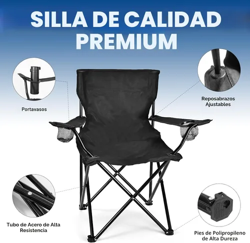 Miniatura 6 de WEIDIORME Paquete de 2 sillas de campamento ligeras para adultos y adolescentes, sillas portátiles plegables de capacidad de 250 libras con bolsa