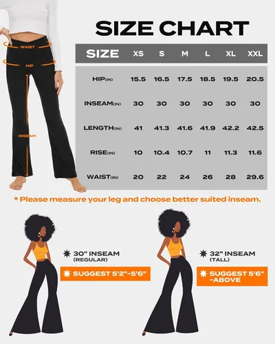Miniatura 25 de TNNZEET Leggings acampanados negros para mujer, pantalones de yoga cruzados con bolsillos, corte de bota, leggings acampanados