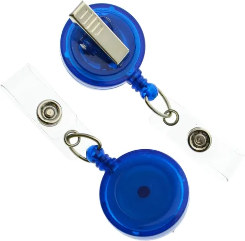 Miniatura 12 de Specialist ID - Paquete de 5 soportes translúcidos para carretes de insignias con clip giratorio de cocodrilo, carretes retráctiles de plástico
