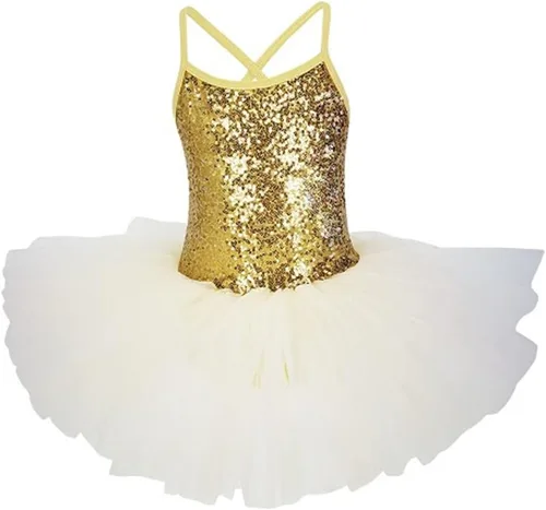 Disimlarl Girls Ballerina Party Costume Sequined Dance Wear Ballet Leotard Dress for Kids