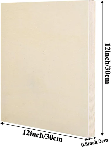 Miniatura 2 de ADXCO Paquete de 8 paneles de madera 12 x 12 pulgadas, paneles de lienzo de madera sin terminar, paneles de madera para pintar, verter, uso