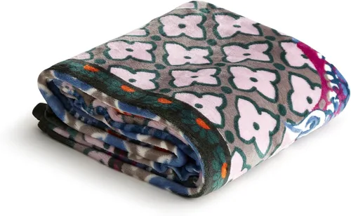 Miniatura 65 de Vera Bradley Manta de felpa de forro polar Botánico Paisley Rosa