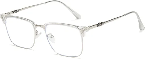 Miniatura 19 de Cyxus Retro Lentes Azules para Hombre - Lentes Cuadrados TR90 con Marco de Metal Blowline, Elegantes y Modernos para Trabajo Diario en Computadora