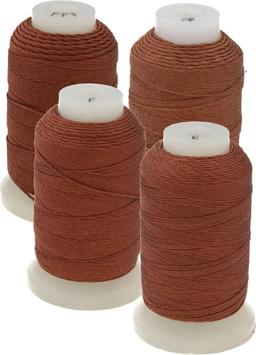 Miniatura 23 de The Beadsmith Cordón de seda pura – Castaño, tamaño E (0.325 mm/0.0128"), 200 yardas (600 pies), carrete de 1/2 onza