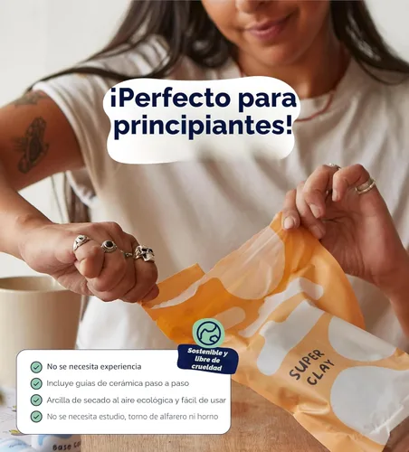 Miniatura 4 de Pott'd Arcilla que se seca al aire para adultos. Kit de cerámica casera para principiantes para adultos. Kit de manualidades DIY para adultos. El