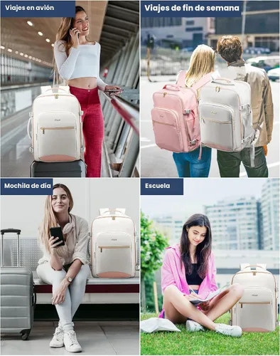 Miniatura 3 de LOVEVOOK Mochila de viaje de 40L aprobada para vuelo, 3 cubos de embalaje, bolsa de viaje impermeable para artículos personales, equipaje de mano
