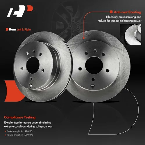Miniatura 2 de A-Premium Rotores de freno de disco ventilados traseros de 13.58 pulgadas (13.583 in) compatibles con modelos seleccionados Chevy, Pontiac, Saturn